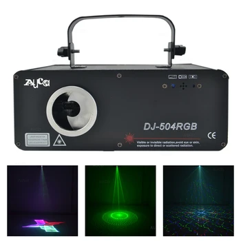 AUCD 3D Ефект и Сканиране на лъча Калейдоскоп RGB Цветни Лазерни Проектори PRO Disco Club DJ Party Show KTV Сценичното Осветление 504F