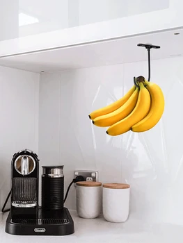 1 бр. банан кука под шкаф, банан кука под шкаф, метална сгъваема многофункционална държач за банани в рамките на кабинета, за да се мотае свежо