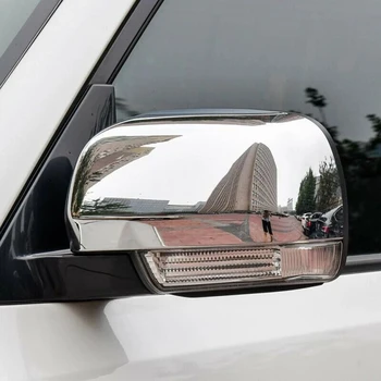 1 Чифт Тампон Върху Огледалото за обратно виждане Хромирани Странична Врата Abs Пластмаса За Mitsubishi 2007-2021 Pajero V80 Тампон Върху Огледалото за обратно виждане