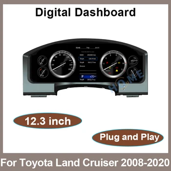 12,3-инчов автомобилен LCD-Linux клъстер, мултимедийна промяна на таблото за Toyota Land Cruiser 2008-2020