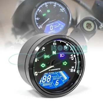 12 Мотоциклет Цифрови таблото Универсален мотоциклет скоростомер, оборотомер уреди Сензори LCD индикатор за пренос на Мото модифицирани детайли