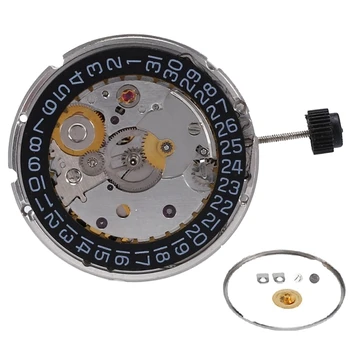 2824-2 с часовников механизъм Автоматичен механичен механизъм Аксесоари за часовници с гравиран във формата на риба, Черен календар