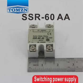 60AA SSR вход от 80 ~ 250 ac натоварване 24-380 В променлив ток на еднофазно твердотельное реле, ac