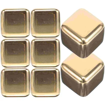 8 бр. метални кубчета лед от неръждаема стомана за уиски Камъни за охлаждане на уиски 304 Комфортни камъни за напитки практични