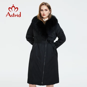 Astrid Зимни Дамски Парка с яка от естествена кожа, Палтото, жена Подвижна Тренч, Якета големи размери, Дамско палто AR-7510