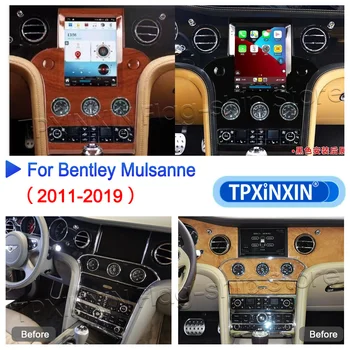 Auto Стерео За Bentley Mulsanne 2011-2019 Android 12 8 + 256 Tesla Стил Мултимедиен Плейър GPS Автомобилна Навигация Главоболие Магнитола