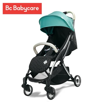 BC Babycare Автоматична сгъваема детска количка с амортисьори за седнало и легнало, видими за пътуване леки пешеходни колички с чадъри за бебета