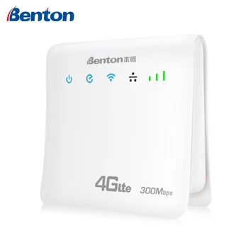 Benton Отключени LTE 4G Wifi Рутер 300 Mbps Домашен Безжичен CPE Модем Сим-карта Без Ограничение С Двойна Антена Netwrok Порт, Wan/Lan