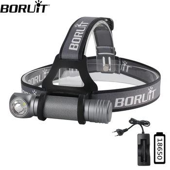 BORUiT XPL V5 led налобный фенер 3-защитен водоустойчив фенер 1000лм за къмпинг, лов, налобный фенер, използването на батерии 18650, мощен фар