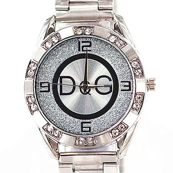 DQG-Reloj de lujo de acero inoxidable para mujer, pulsera de cuarzo de cristal, color dorado y plateado, 2023