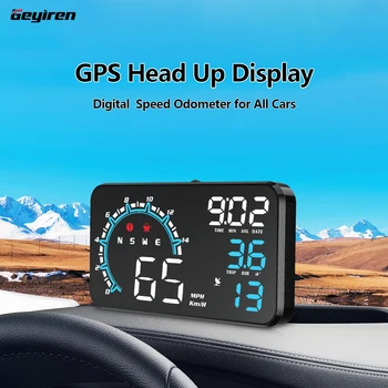Geyiren G11 Авто HUD Централен дисплей GPS за измерване на Скоростта Интелигентен Дигитален Километраж мили/ч КМ/Ч, Щепсела и да играе Автоаксесоари са Подходящи за всички превозни средства