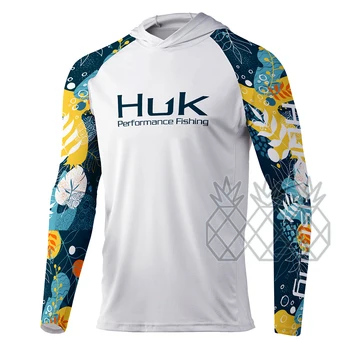HUK Риболовни Блузи, Мъжки Ризи С Дълъг Ръкав Бързосъхнеща Дишаща Дрехи С Защита От uv Градинска Тениска с Риба Camisas Ce Pesca Kit
