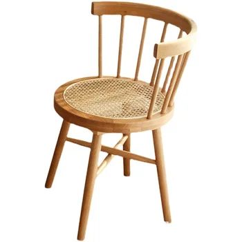 Ins Трапезария стол от масивно дърво Ретро Уиндзор стол с вкара червена облегалка Реколта мебели за дома ротанговый стол