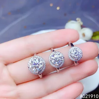 KJJEAXCMY Бутик за бижута от сребро 925 проба, инкрустирани диамантен пръстен Mosang, женски пръстен с подкрепата на откриване, луксозно