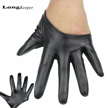 LongKeeper Секси ръкавици за жени, дамски кожени ръкавици половината от дланта на ръката си, дамски ръкавици за фитнес, вечерни шоу програми, ръкавици G106