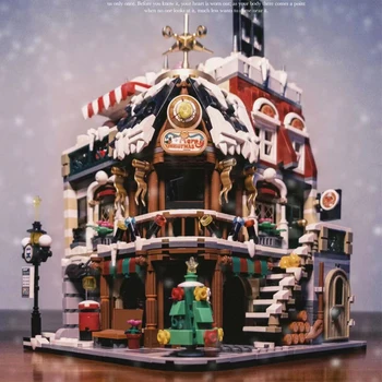 Loz Коледа кафе Мини-строителни блокове от частици, пъзел, украса, събира играчки, подаръци за момичета и момчета, подаръци за приятели