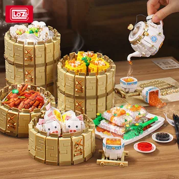 LOZ Традиционен Димсам, играчки за десерти, мини-кубчета, вкусна храна, строителни блокове, играчка блоковете, обучение 1265