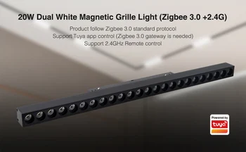Miboxer Zigbee 3.0 Gateway Sasha APP Track Лампа 48VDual Бял Маг. /Сгъваема Лампа с решетка 10/20 W серия 2.4 Ghz дистанционно управление