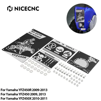NICECNC Предупредителни Етикети върху крилото на Квадроцикла Yamaha YFZ450R 2009-2013 YFZ450 2009 2013 YFZ450X 2010-2011 Алуминиеви Аксесоари за Препарати