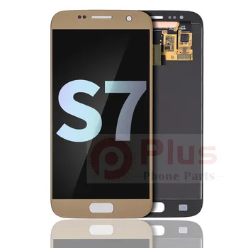 OLED-дисплей, без подмяна на рамка за Samsung Galaxy S7 (пакет) (златен platinum)