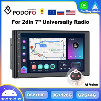 Podofo AI Voice 2din Android Авто Радио Мултимедиен Плейър Авторадио 2 Din 7 