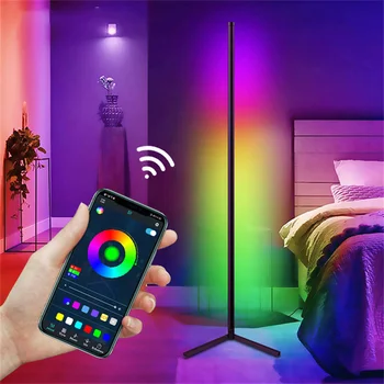 RGB под лампа, умен Bluetooth, WiFi, ъглов led лампа за спални, хол, нощно осветление, вечерни, декор за нощен клуб, осветление на рафтове