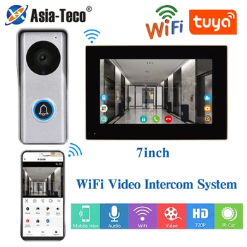 Wi-Fi Приложението на Hristo видео домофон 1080 P Видео Звънец HD Камера за Апартамент 7/10-инчов Сензорен Монитор с един ключ за Отключване на Откриване на Движение