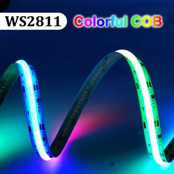 WS2811 COB Led Лента DC12V 24V С индивидуален адрес Smart RGB IC 720Pixel/M с Висока Плътност Гъвкава Dream Color FOB Light 12 мм
