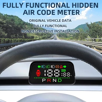Авто-майка на интелигентен дисплей измерване на въздушния код LCD инструмент HUD Подмяна на автомобилите за Tesla, модел 3 Y
