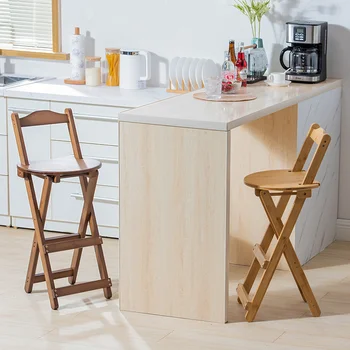 Бамбукови трапезни столове, стол, бар стол сгъваем, малки домакински столче за апартаменти, кухненски стол, стол за млечен чай в магазина