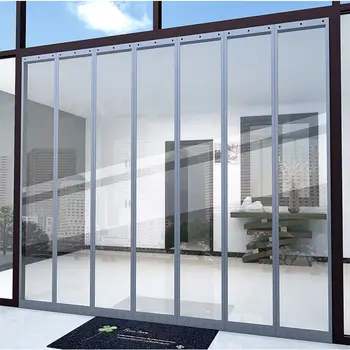 Ветрозащитная врата завеса от PVC Прозрачна мека завеса Подвесная лента Декор Екран Вътрешна външна топлоизолация, PVC лента завеса