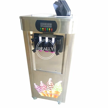 Високоефективен машина за приготвяне на мек сладолед обем 20 л е с въздушно охлаждане, вертикален, 3 вкус, машина за приготвяне на мек сладолед