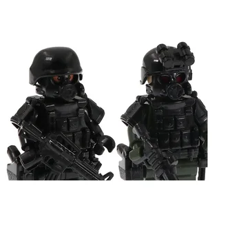 Военен MOC SWAT Войници на специалните сили на сащ пистолет Модерна Градска полиция армия военно оръжие фигурки Playmobil мини строителни блокове играчки