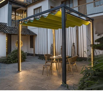 Външна беседка в двора на вилата навес от алуминиева сплав проста открита тераса дизайн на градината водоустойчив палата на покрива