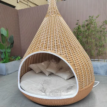 Гореща разпродажба на градинска мебел градинско кресло-люлка от ратан