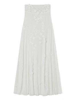 Дамско елегантно бельо макси рокля с открити рамене Лятото сватбена вечерна рокля за парти с отворен гръб един Коктейл рокля на Русалка