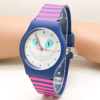 Детски ежедневни водоустойчиви часовници, анимационни герои, модерни кварцови маркови спортни ръчни часовници с шарени котки, силиконови часовници