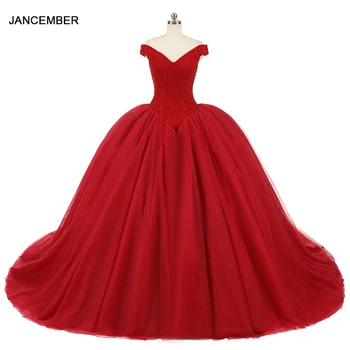 Елегантна Секси Бална рокля Quinceanera С V-образно деколте и открити рамене, Червено Просто Рокля на 2023 за официални събития, Висококачествено Вечерна рокля LWR0033