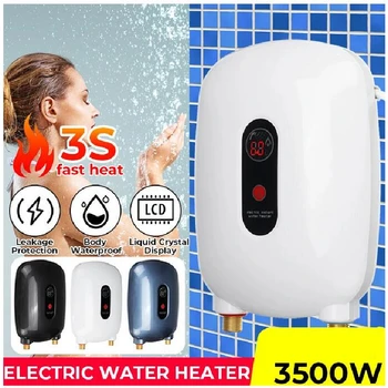 * Електрически бойлер с мощност 3500 W, 3-секунден домакински незабавен отопление на водата, безцилиндровый нагревател за душа в банята, контрол на температурата