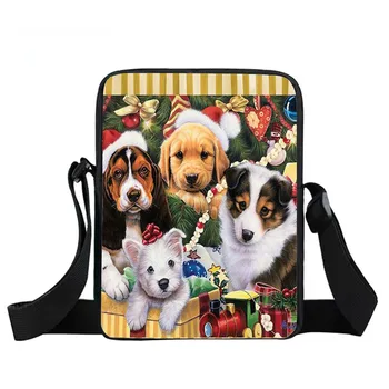 Живопис с маслени бои куче момиче чанта-месинджър дамска чанта женски раница за пътуване Холщовая чанта-месинджър Малък училищен чанта schoolbag