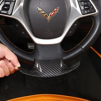 за Chevrolet Corvette C7 2014-2019 Истинска Тампон върху Волана на Колата е от Въглеродни Влакна, Стикер, аксесоар за интериора