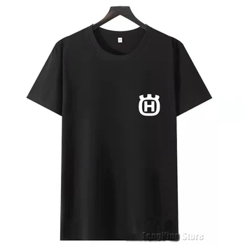За Svartpilen 401 250 Нова тениска от чесаного памук с къс ръкав, мъжка тениска с кръгло деколте и логото на