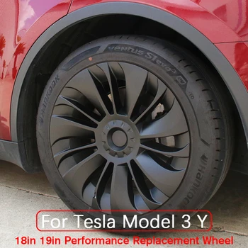 За Tesla, модел 3 Y 18 19 инча капачката на главината 4 бр. авто капачка с пълно покритие Аксесоари за смяна на джанти капачки комплект 2018-2023