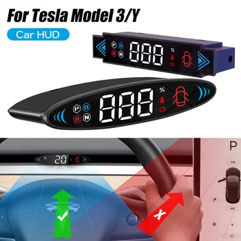За Tesla, модел 3/Y 2019-2023 HUD Мини скрити централен дисплей Вграден дизайн LCD HD дисплей скоростомер, Лесен за инсталиране