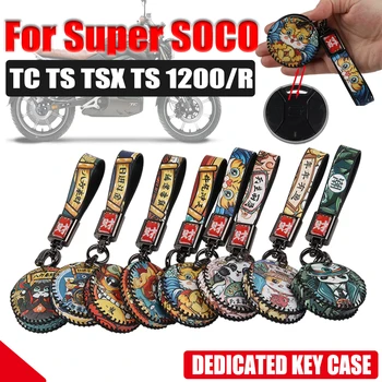 За Супер SOCO TC MAX TS Lite Pro TSX 1200 R Аксесоари За Мотоциклети Калъф За Ключове за Дистанционно Управление Кожен Калъф За Ключове Верижка За Ключове Интериор