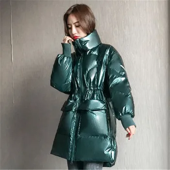 Зимни дамски naka яке 2020, нова тънка модерно яке, с ярък лице, удебелена корейската версия от бял патешко пух за жени