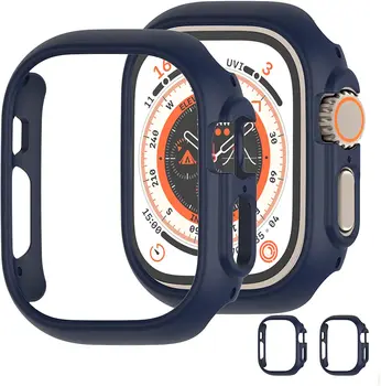 Калъф + Капак за Apple watch ultra 49mm band Smartwatch PC екран Протектор Броня, Закалена калъф за iwatch ultra accessorie 49mm