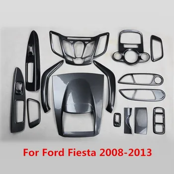 Корнизи за Интериора на Колата С Принтом от Въглеродни Влакна, Капак, Навигация Централната Конзола, Врати, Повдигач, Тапицерия Подлакътник за Ford Fiesta 2008-2013