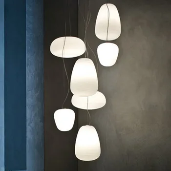 Креативна на млечно-бялата стъклена лампа Foscarini Rituals, подвесная лампа за кухня, хол, домашен интериор, окачена лампа за масата за хранене