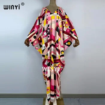 кувейтска моден блогър препоръчва популярни копринени caftans с принтом, макси-рокли, свободно лятно плажно богемное дълга рокля за дамите, кафтан